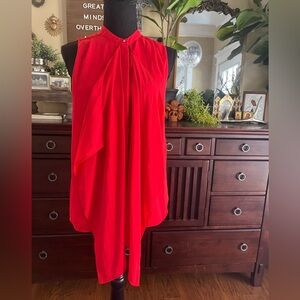 H&M Bold Red Flowy Tunic Top